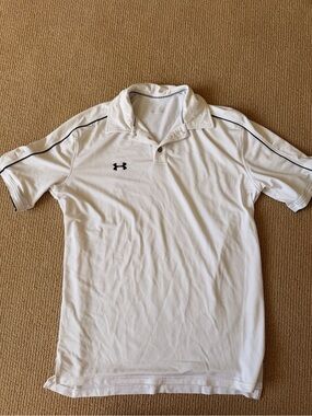 Under Armour White Polo with Black Trim